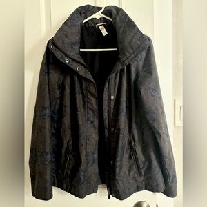 Lolë Charcoal & Blue Floral Rain Jacket